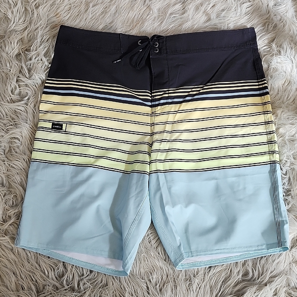O'Neill Men's Swim Shorts - Black, Yellow, Light Green